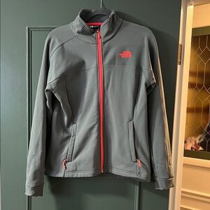 The North Face Charcoal/Green Jacket with Coral Highlights